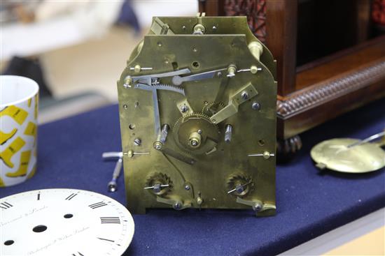 A 19th century rosewood bracket clock, Barraud & Laud, 14 Bishopsgate, height 21.5in.